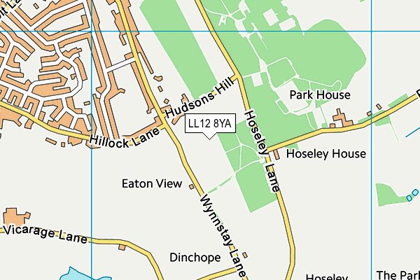 LL12 8YA map - OS VectorMap District (Ordnance Survey)