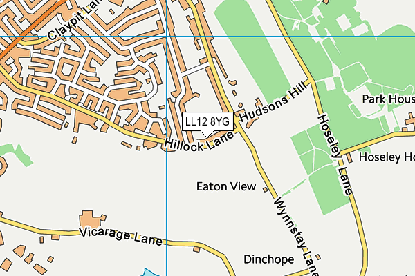 LL12 8YG map - OS VectorMap District (Ordnance Survey)