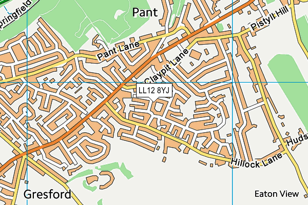 LL12 8YJ map - OS VectorMap District (Ordnance Survey)