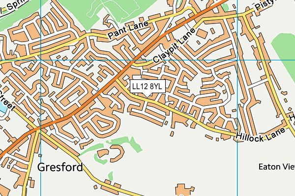 LL12 8YL map - OS VectorMap District (Ordnance Survey)