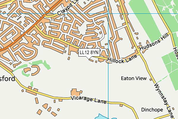 LL12 8YN map - OS VectorMap District (Ordnance Survey)