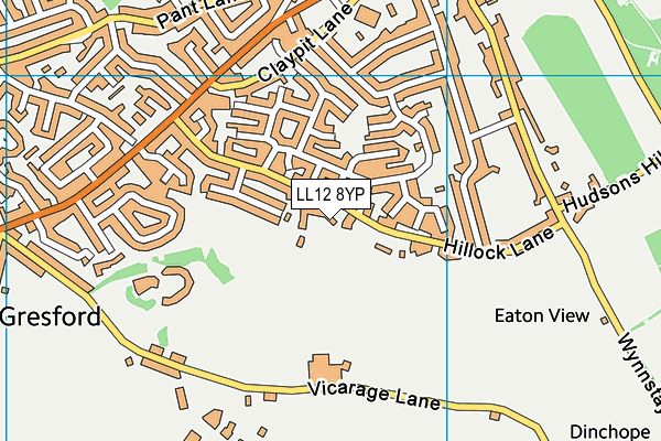 LL12 8YP map - OS VectorMap District (Ordnance Survey)