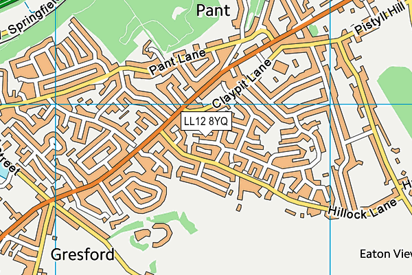 LL12 8YQ map - OS VectorMap District (Ordnance Survey)