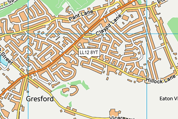 LL12 8YT map - OS VectorMap District (Ordnance Survey)