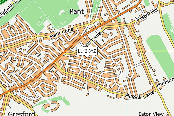 LL12 8YZ map - OS VectorMap District (Ordnance Survey)