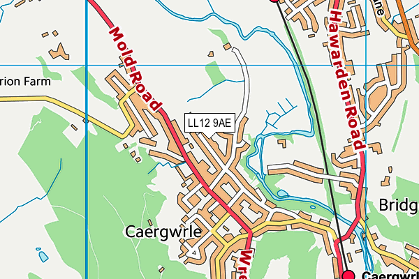 LL12 9AE map - OS VectorMap District (Ordnance Survey)