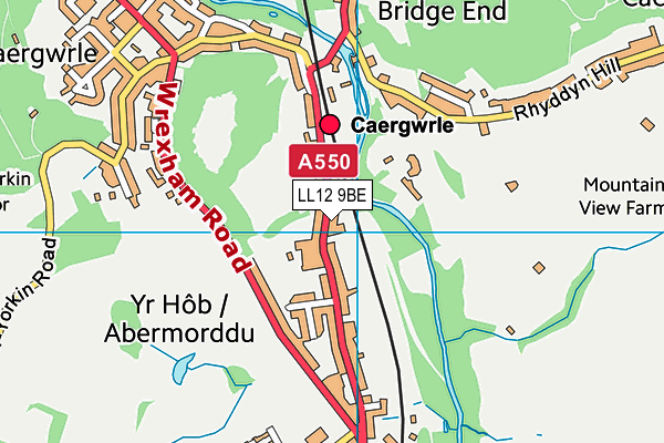 LL12 9BE map - OS VectorMap District (Ordnance Survey)