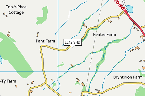 LL12 9HD map - OS VectorMap District (Ordnance Survey)