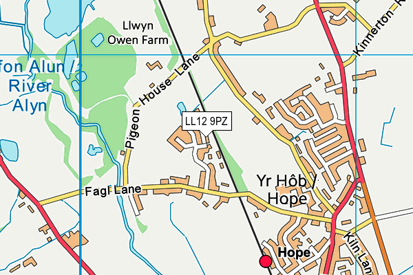 LL12 9PZ map - OS VectorMap District (Ordnance Survey)
