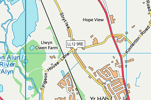 LL12 9RE map - OS VectorMap District (Ordnance Survey)