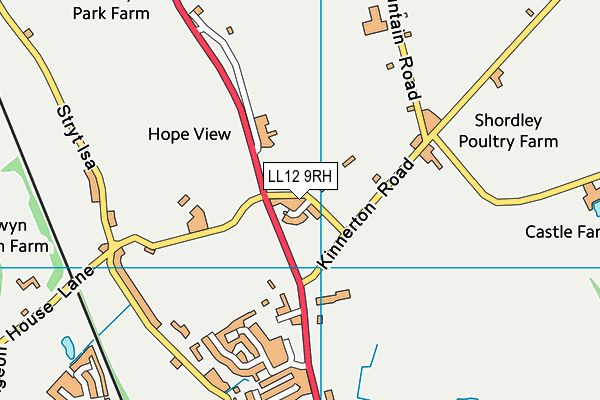LL12 9RH map - OS VectorMap District (Ordnance Survey)