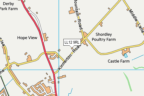 LL12 9RL map - OS VectorMap District (Ordnance Survey)