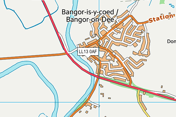 LL13 0AF map - OS VectorMap District (Ordnance Survey)