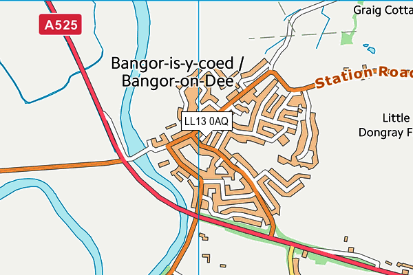 LL13 0AQ map - OS VectorMap District (Ordnance Survey)