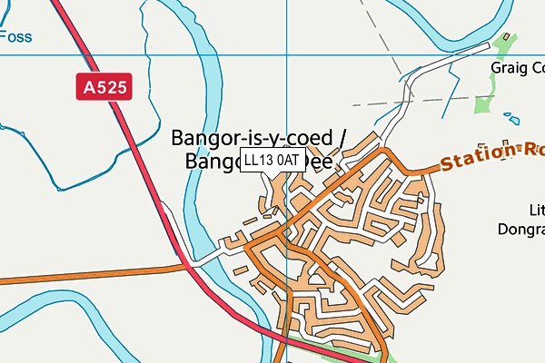 LL13 0AT map - OS VectorMap District (Ordnance Survey)
