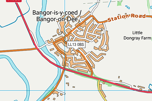 LL13 0BS map - OS VectorMap District (Ordnance Survey)