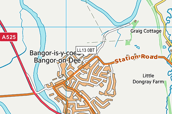 LL13 0BT map - OS VectorMap District (Ordnance Survey)