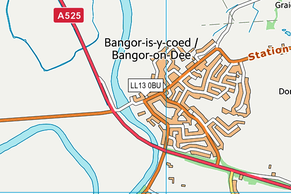 LL13 0BU map - OS VectorMap District (Ordnance Survey)