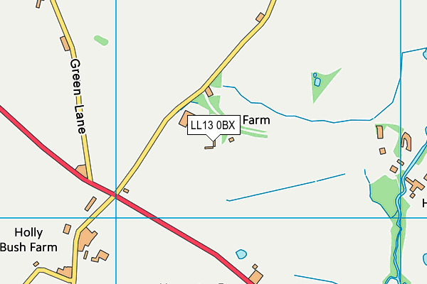 LL13 0BX map - OS VectorMap District (Ordnance Survey)