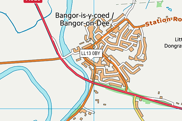 LL13 0BY map - OS VectorMap District (Ordnance Survey)