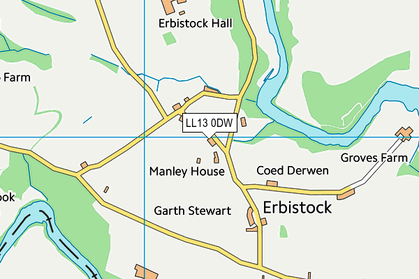 LL13 0DW map - OS VectorMap District (Ordnance Survey)