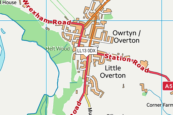 LL13 0DX map - OS VectorMap District (Ordnance Survey)