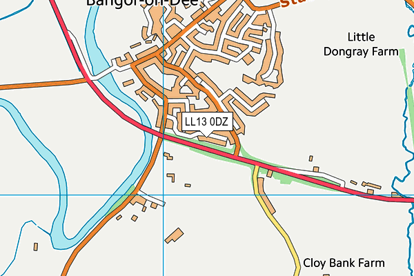 LL13 0DZ map - OS VectorMap District (Ordnance Survey)
