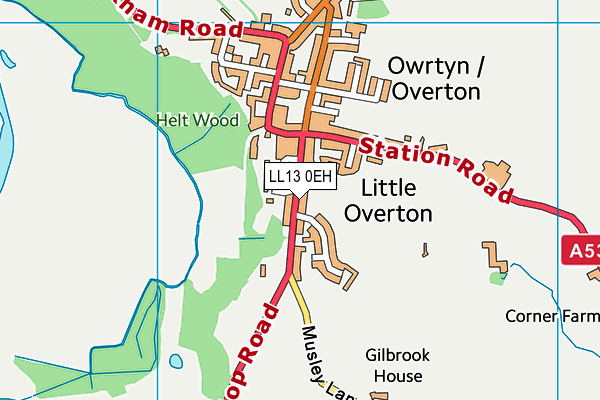 LL13 0EH map - OS VectorMap District (Ordnance Survey)