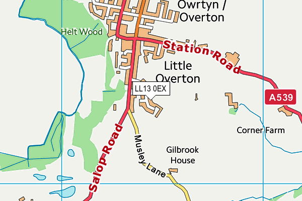 LL13 0EX map - OS VectorMap District (Ordnance Survey)