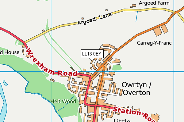 LL13 0EY map - OS VectorMap District (Ordnance Survey)