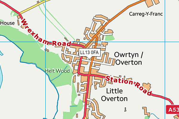 LL13 0FA map - OS VectorMap District (Ordnance Survey)