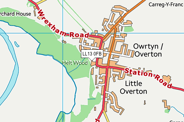 LL13 0FB map - OS VectorMap District (Ordnance Survey)