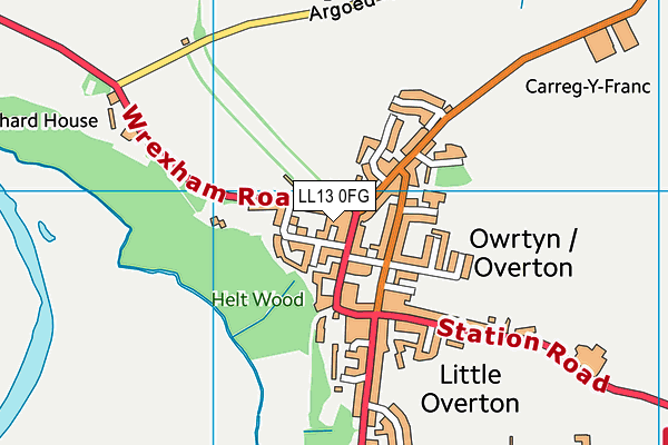 LL13 0FG map - OS VectorMap District (Ordnance Survey)