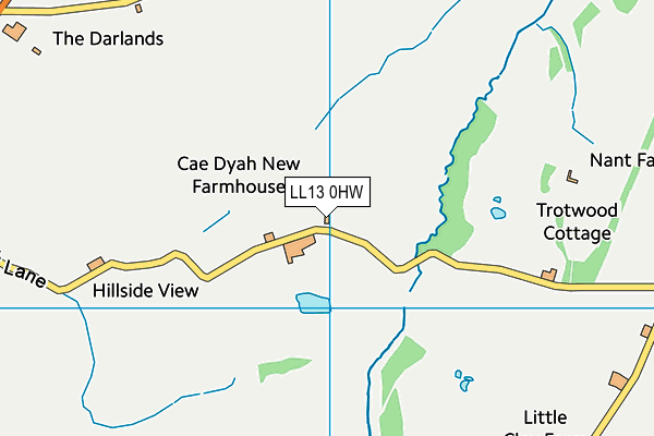 LL13 0HW map - OS VectorMap District (Ordnance Survey)