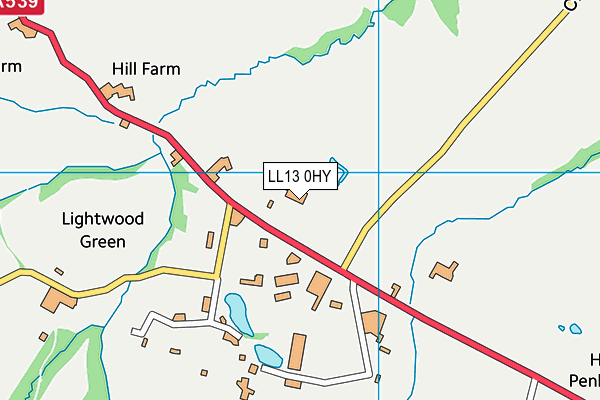 LL13 0HY map - OS VectorMap District (Ordnance Survey)