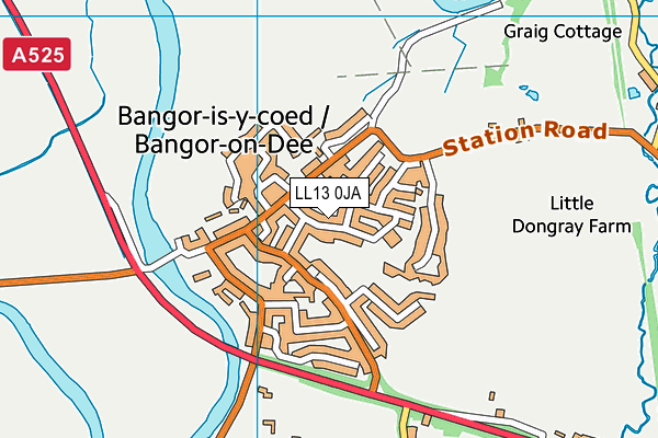 Ysgol Sant Dunawd map (LL13 0JA) - OS VectorMap District (Ordnance Survey)