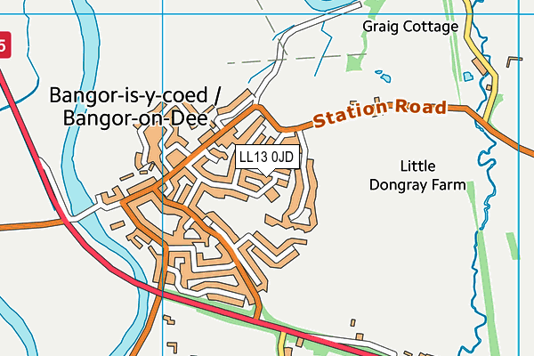 LL13 0JD map - OS VectorMap District (Ordnance Survey)