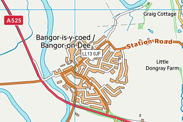 LL13 0JF map - OS VectorMap District (Ordnance Survey)