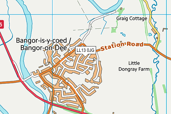 LL13 0JG map - OS VectorMap District (Ordnance Survey)