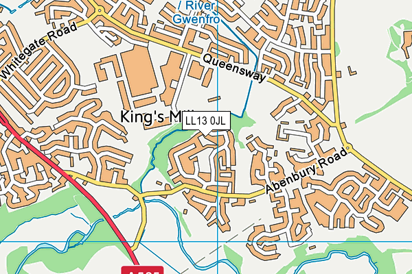 LL13 0JL map - OS VectorMap District (Ordnance Survey)