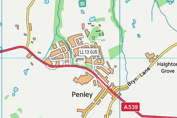 LL13 0JS map - OS VectorMap District (Ordnance Survey)