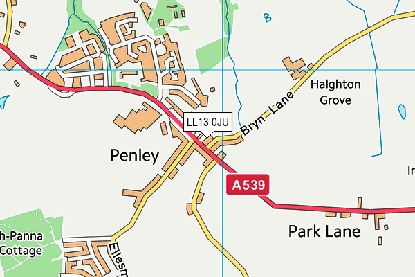 LL13 0JU map - OS VectorMap District (Ordnance Survey)