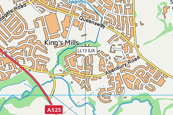 LL13 0JX map - OS VectorMap District (Ordnance Survey)