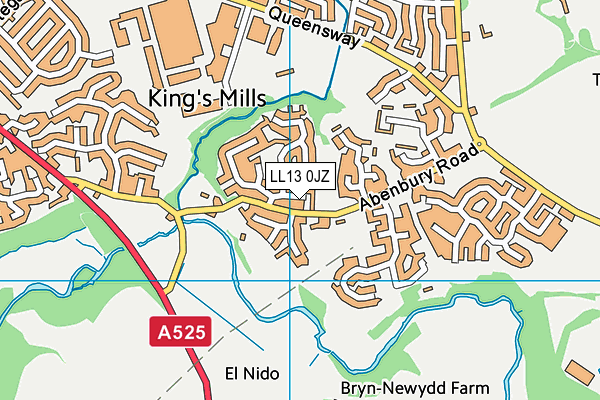 LL13 0JZ map - OS VectorMap District (Ordnance Survey)