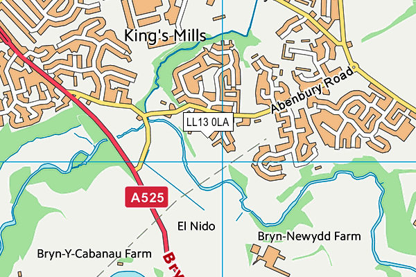 LL13 0LA map - OS VectorMap District (Ordnance Survey)