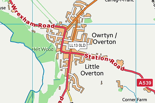 LL13 0LD map - OS VectorMap District (Ordnance Survey)