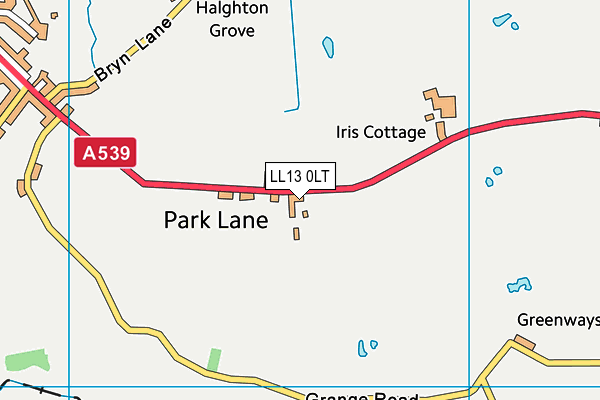 LL13 0LT map - OS VectorMap District (Ordnance Survey)