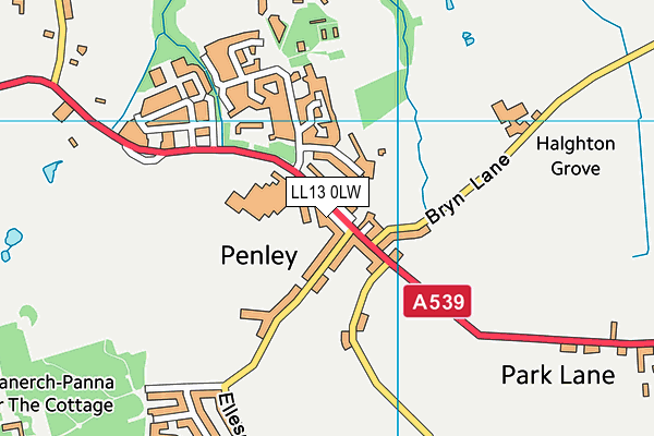 LL13 0LW map - OS VectorMap District (Ordnance Survey)