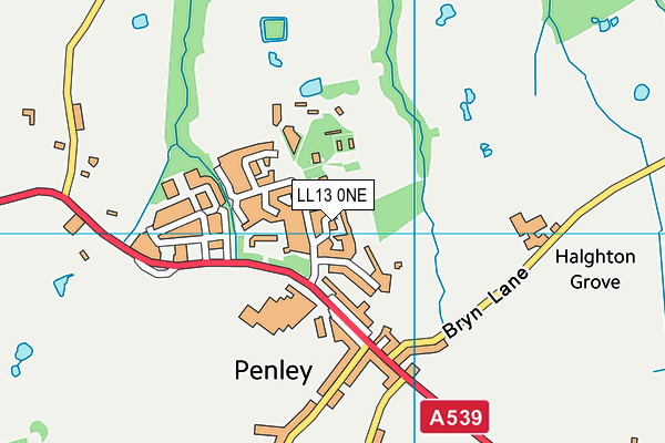 LL13 0NE map - OS VectorMap District (Ordnance Survey)