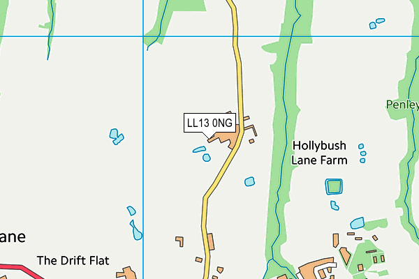 LL13 0NG map - OS VectorMap District (Ordnance Survey)